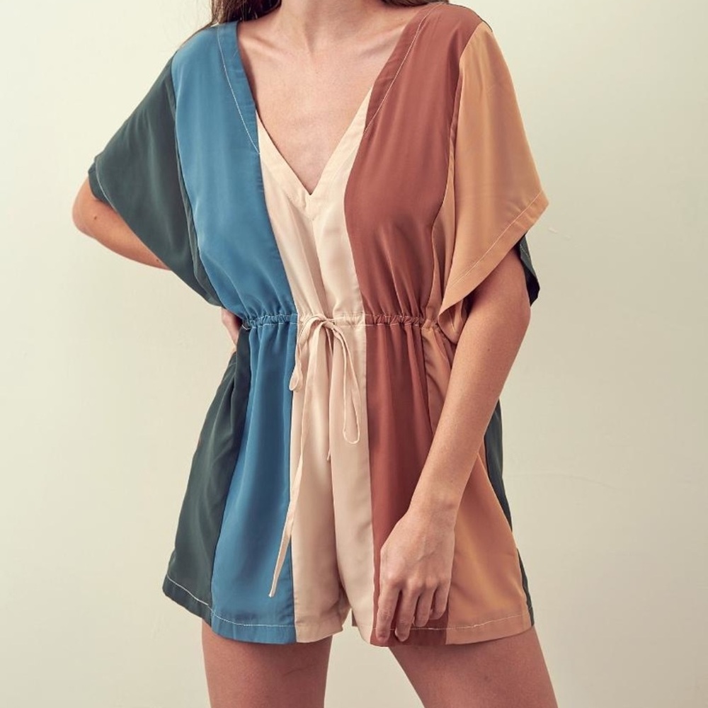 EUC Multicolor Striped Romper - Red Dress Boutique